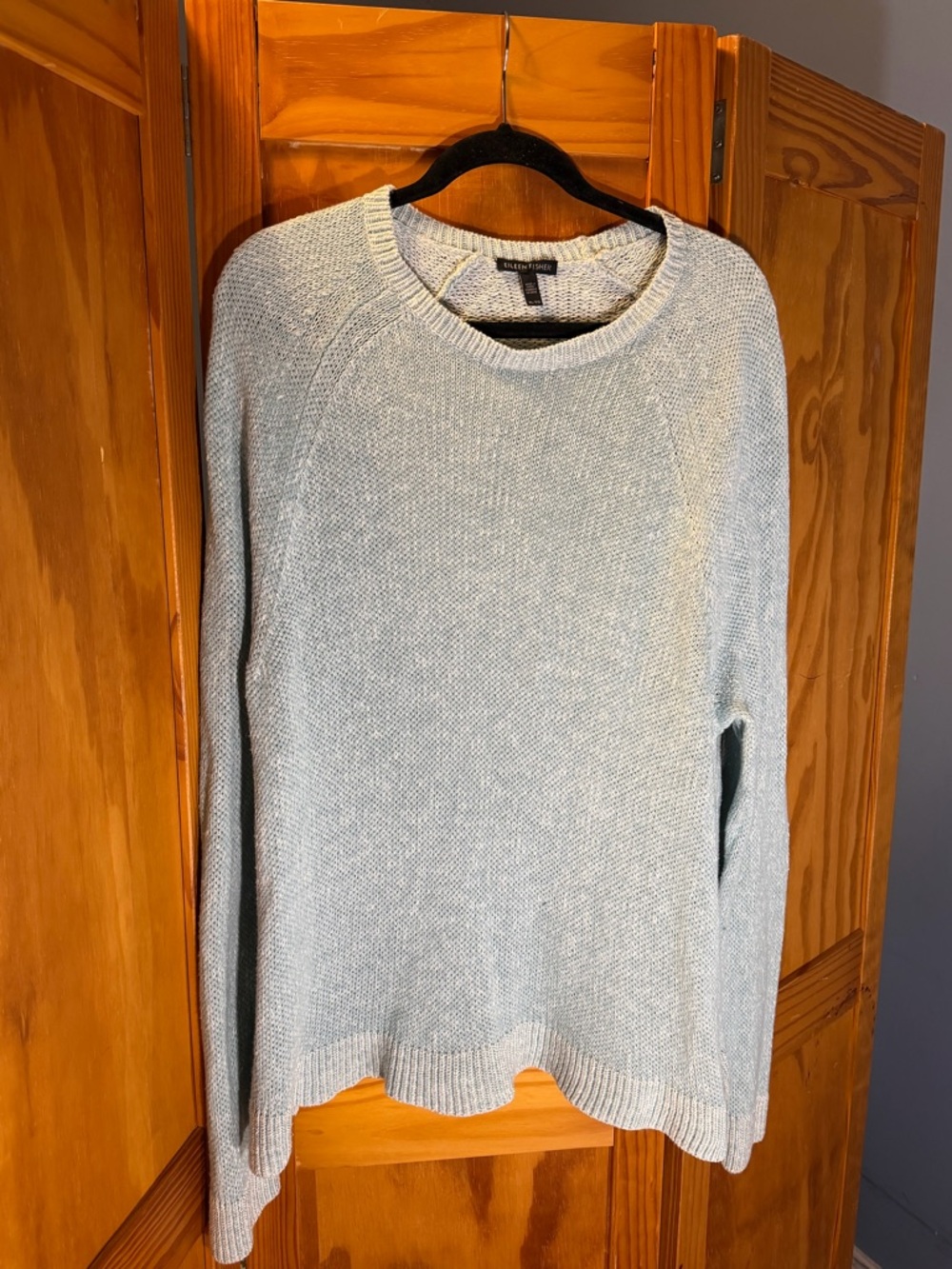 Eileen Fisher Blue Ivy Slub Sweater | Organic Linen and Cotton Size XL